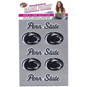 temporary glitter tattoos Penn State and Athletic Logos